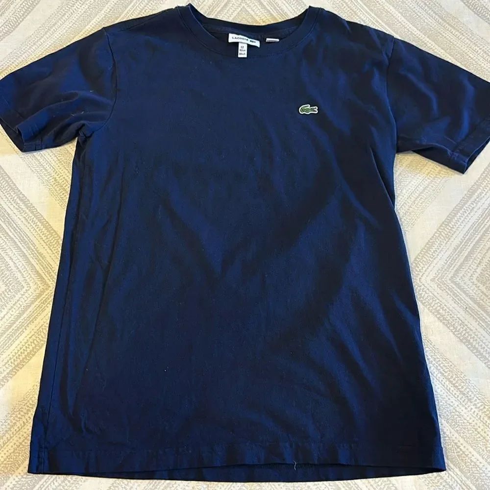 Lacoste Boys Navy Blue Short-sleeve Logo T-Shirt: Size 12
